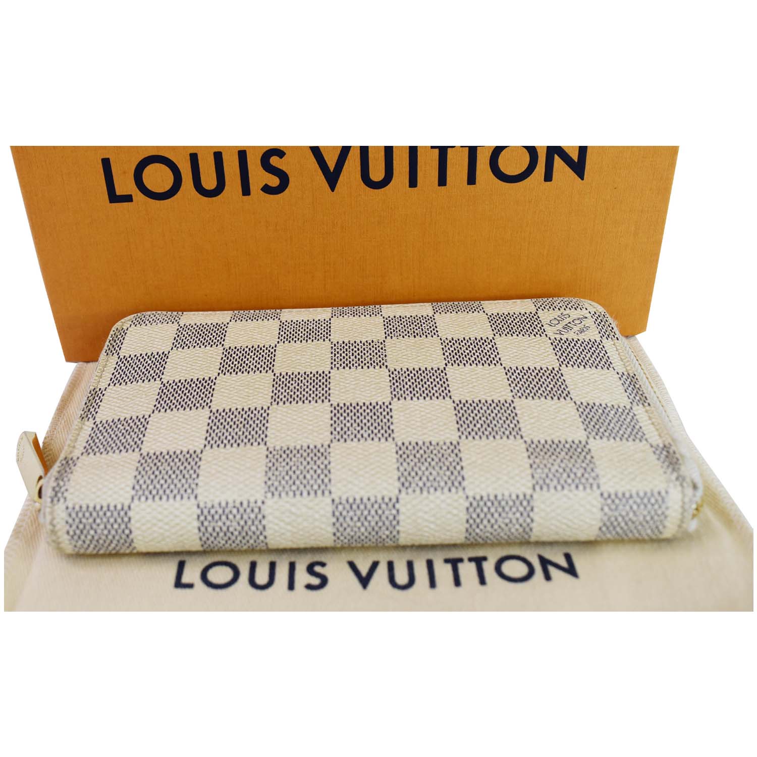 Louis Vuitton Round Long Wallet Damier Azur Zippy Organizer N60012 Wom