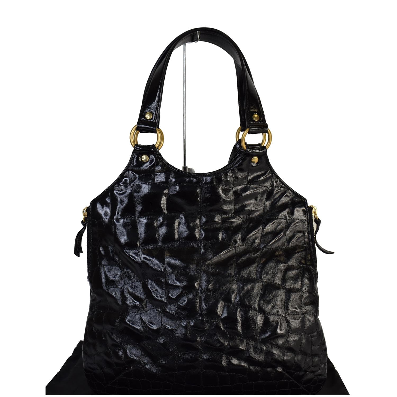 New, unused embroidered YSL Yves Saint Laurent novelty tote bag, black.