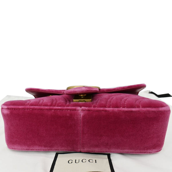 GUCCI GG Marmont Velvet Mini Shoulder Crossbody Bag Pink 446744