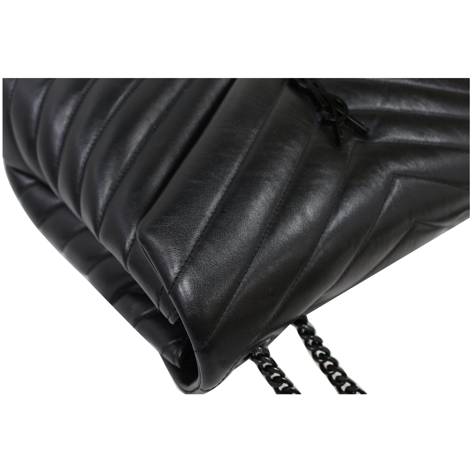 Saint Laurent Monogram Loulou Top Handle Black Leather Shoulder Bag -  MyDesignerly