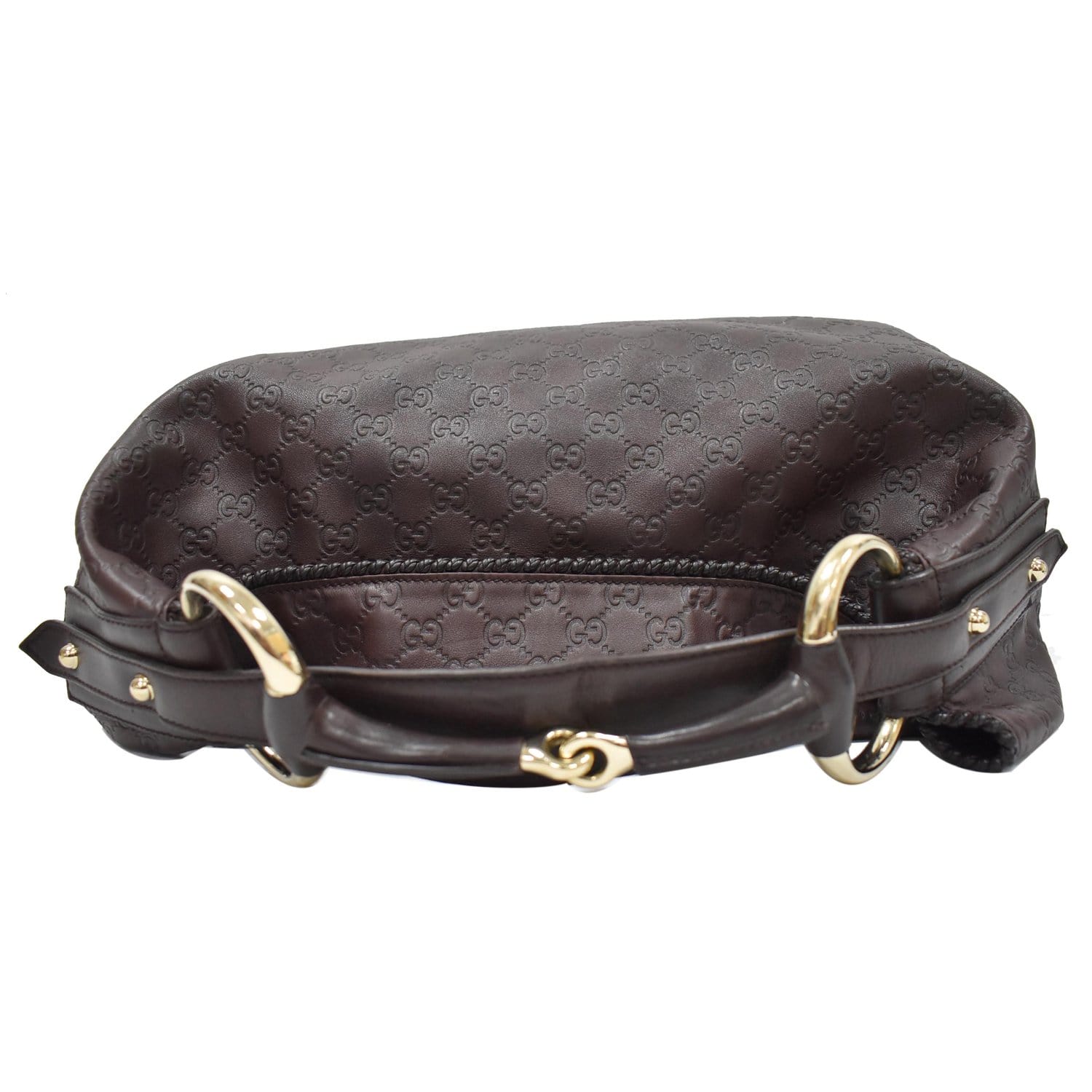 Gucci handbag bag 114900 HORSEBIT HOBO L BLACK LEATHER BLACK