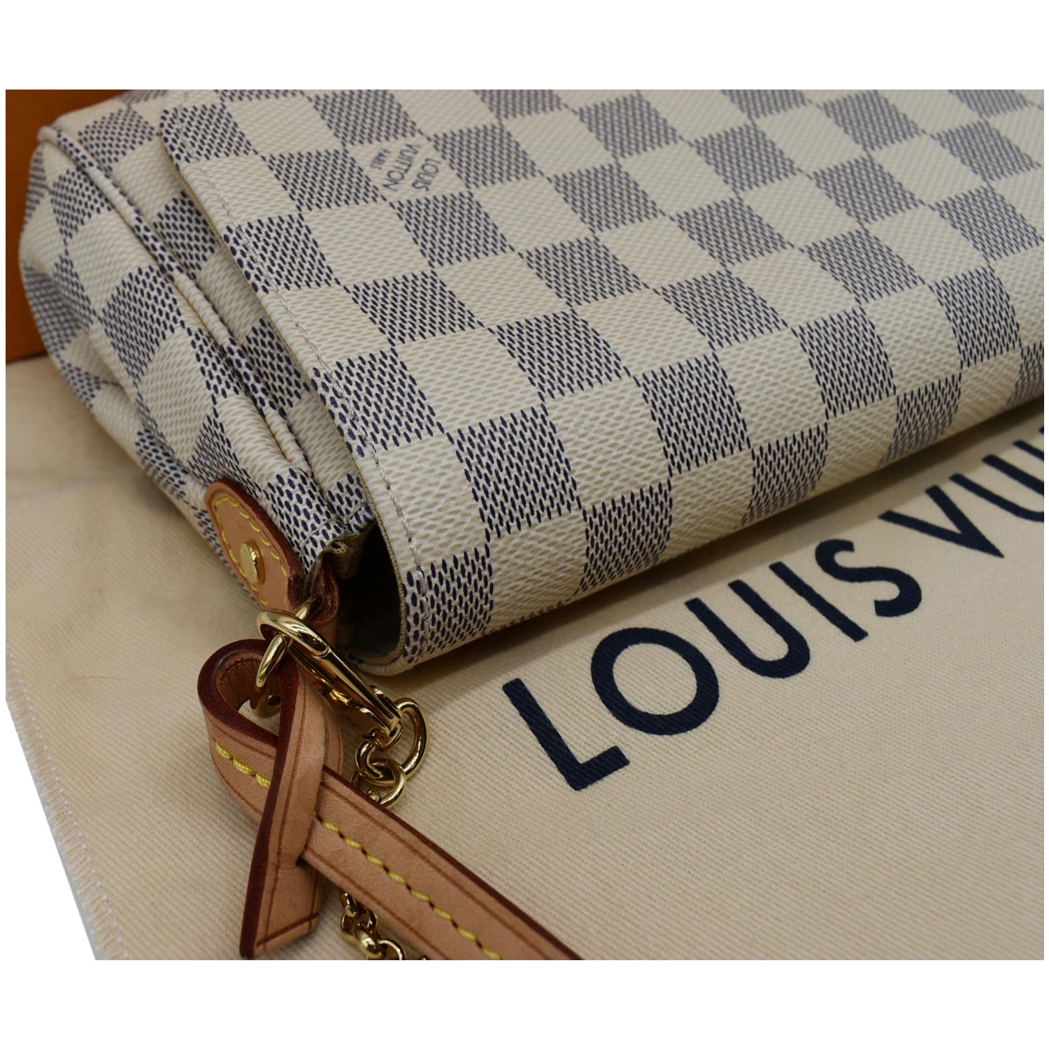 Louis Vuitton  Favorite MM Damier Azur Canvas Cross Body Bag