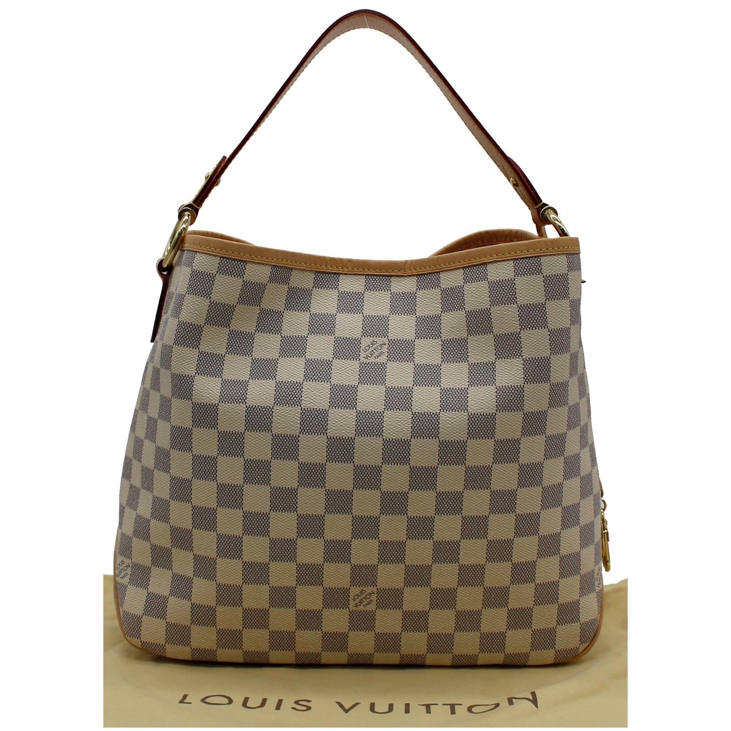USED Louis Vuitton Damier Azur Delightful PM Hobo Shoulder Bag AUTHENTIC