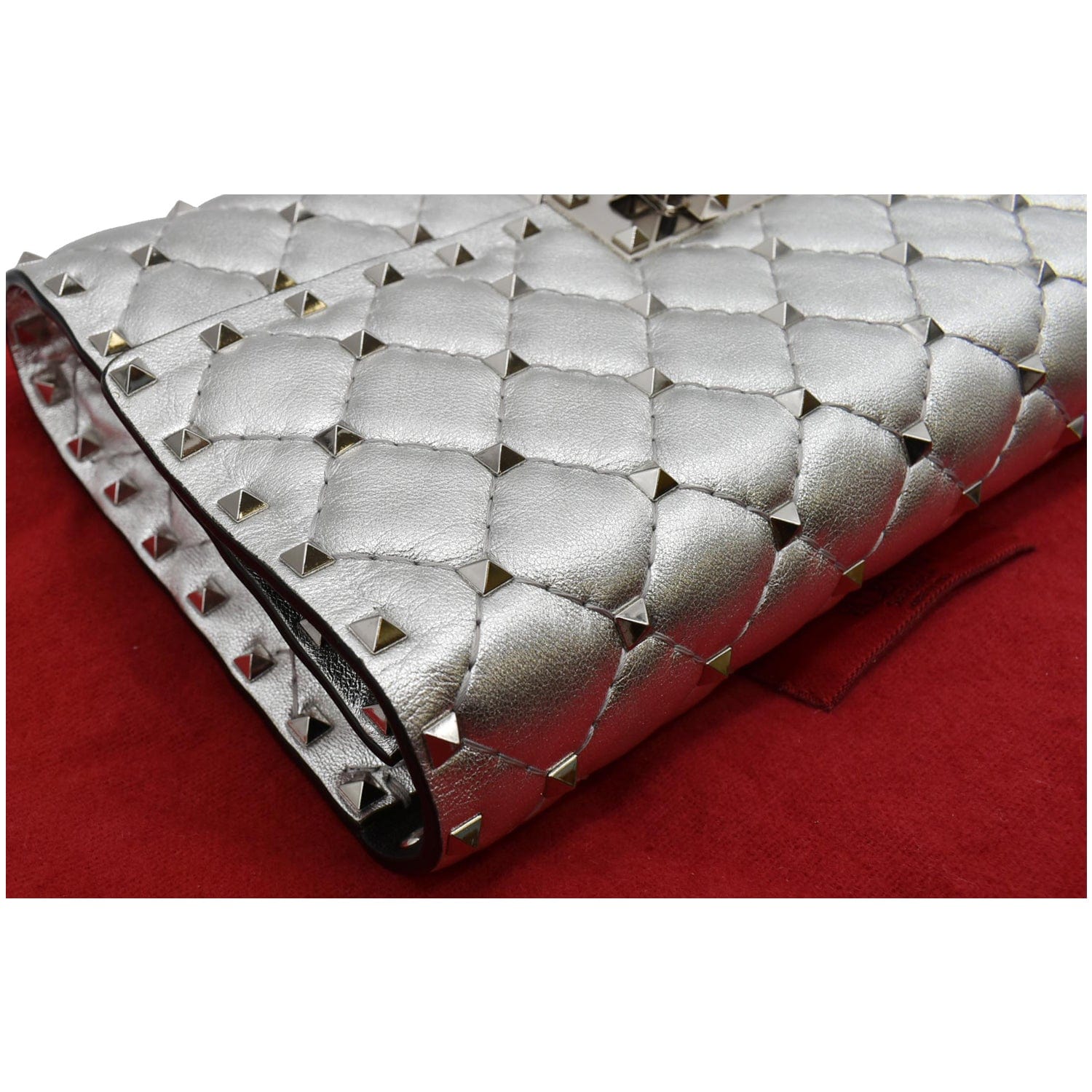 Clutches Valentino Garavani - Rockstud clutch bag in dove grey color -  UW2P0249LVKS25