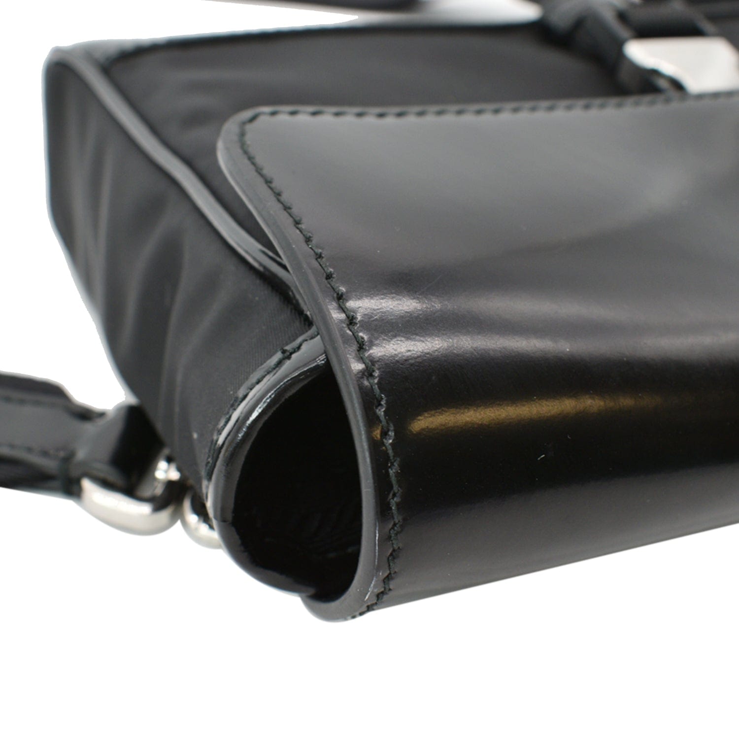 Black Arqué leather-trim Re-Nylon shoulder bag