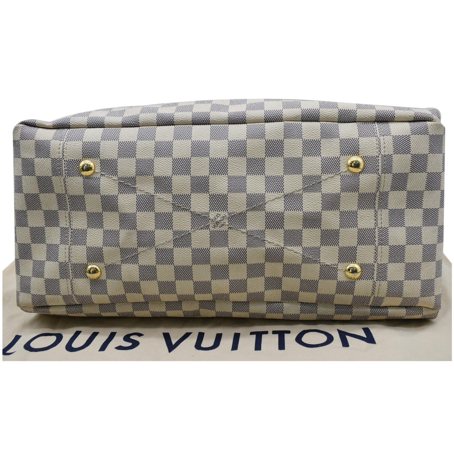 LOUIS VUITTON Artsy MM Damier Azur Shoulder Bag White-E5475-SOLD 