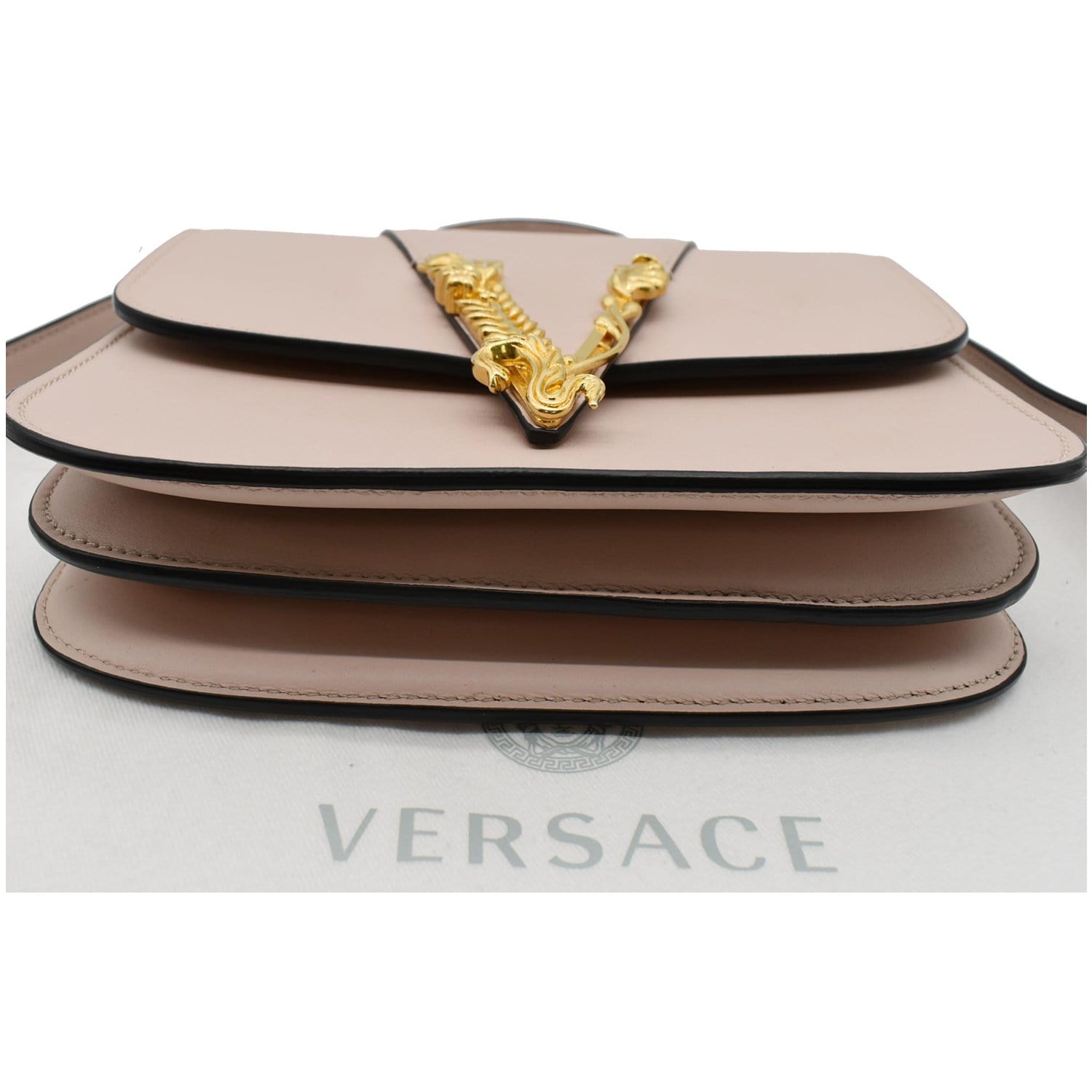 Auth New Versace Virtus dual-carry Handbag Purse Shoulder Bag