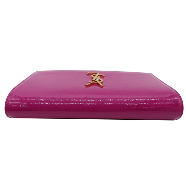 YVES SAINT LAURENT Belle de Jour Patent Leather Clutch Bag Pink