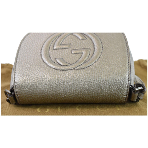 Gucci GG Soho Tassel Chain Leather Shoulder Bag Gray GG logo