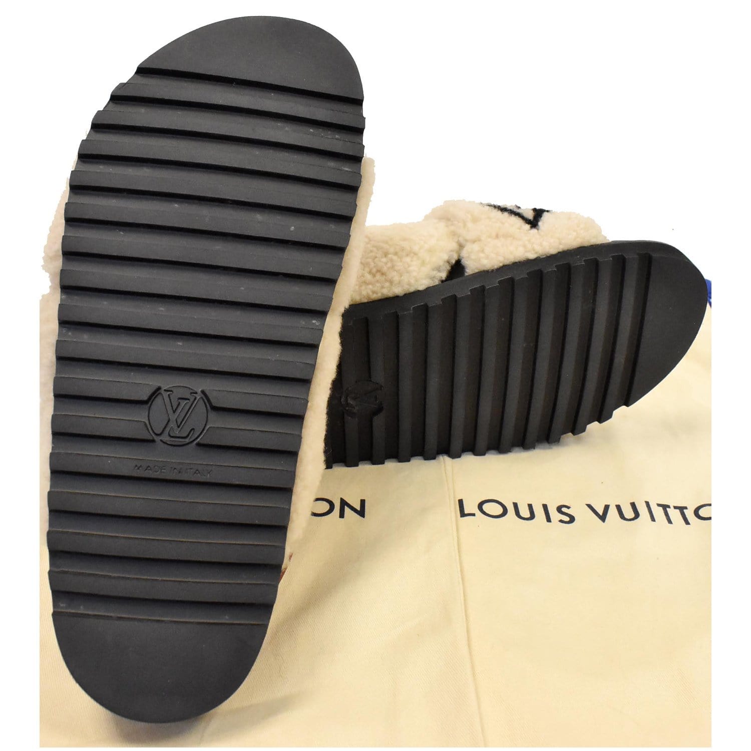 Louis Vuitton, Shoes, Louis Vuitton Shearling Slides