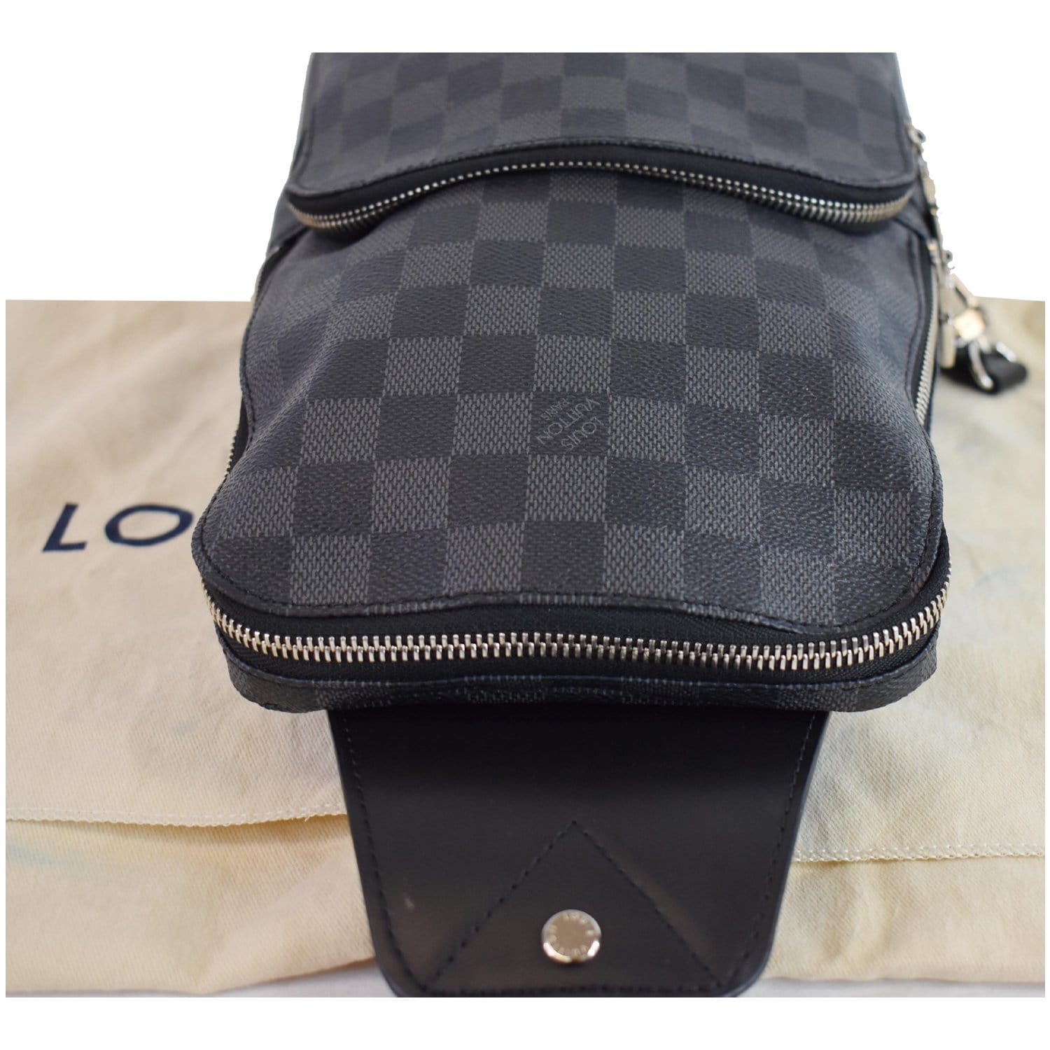 LOUIS VUITTON Black Damier Graphite Avenue Sling Bag - ShopperBoard