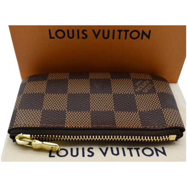 LOUIS VUITTON Pochette Key Cles Damier Ebene Coin Case Brown