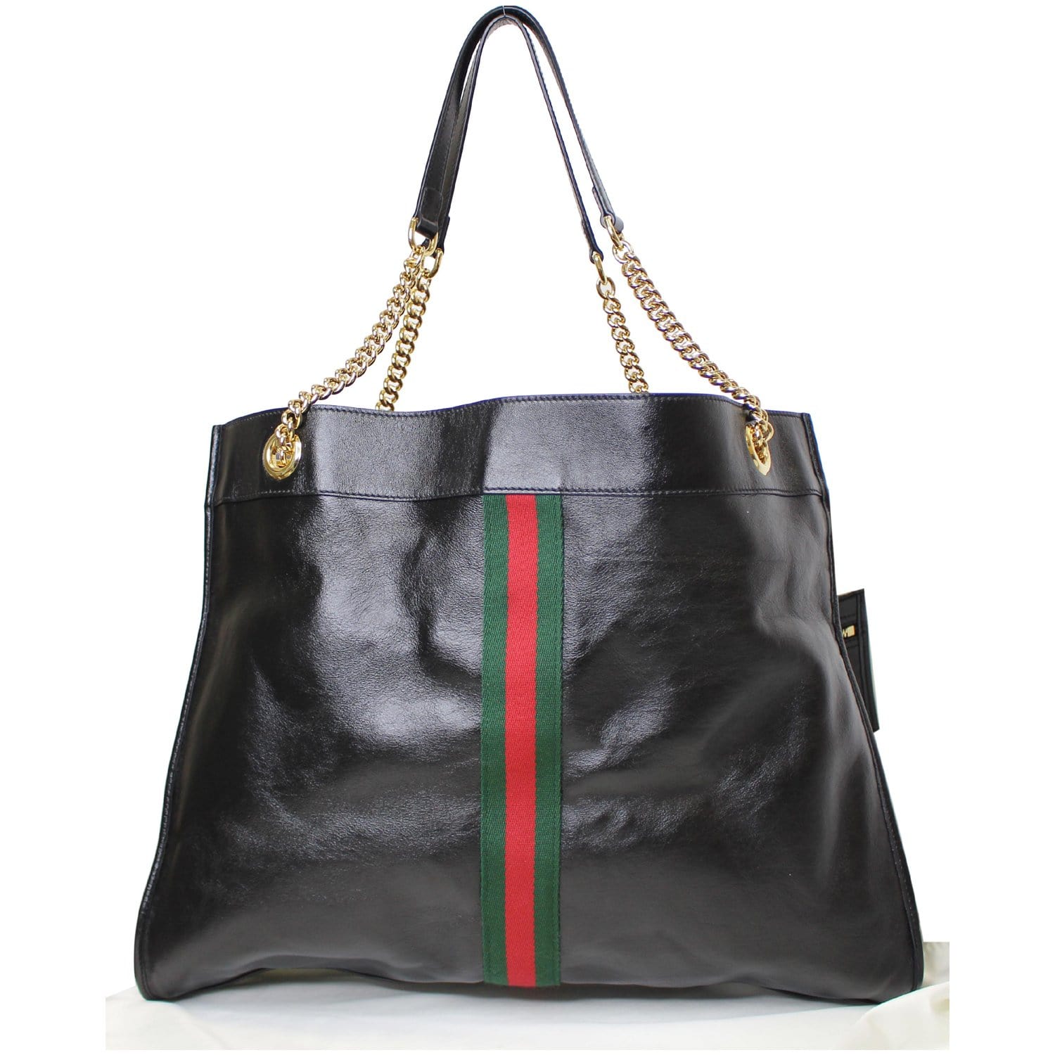 Gucci Black Leather Large Rajah Chain Tote Gucci
