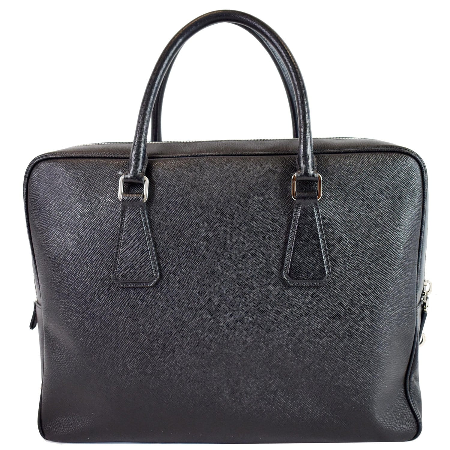 New With Tags Calvin Klein Saffiano Leather Black Satchel Bag.100%Authentic.