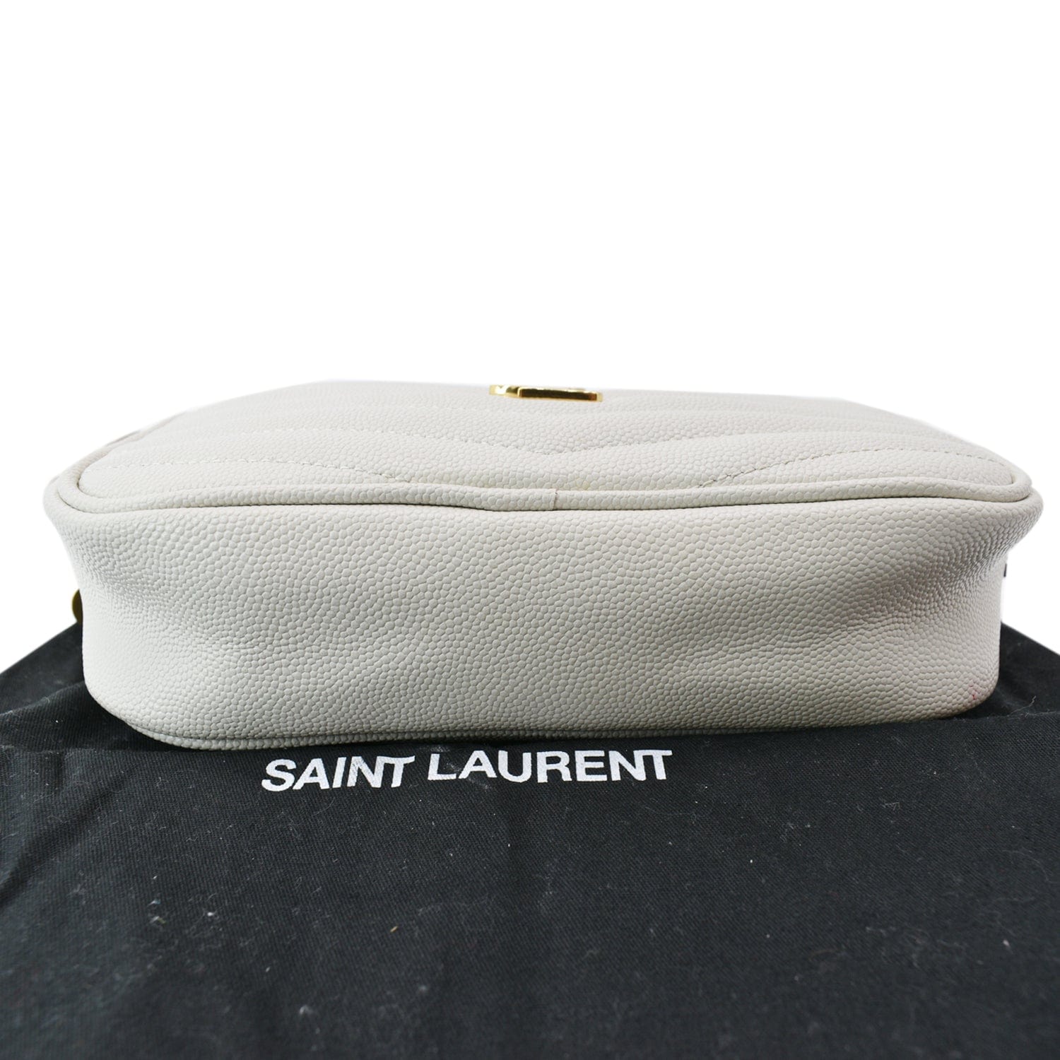 Saint Laurent Calfskin Matelasse Monogram Lou Camera Bag Blanc Vintage