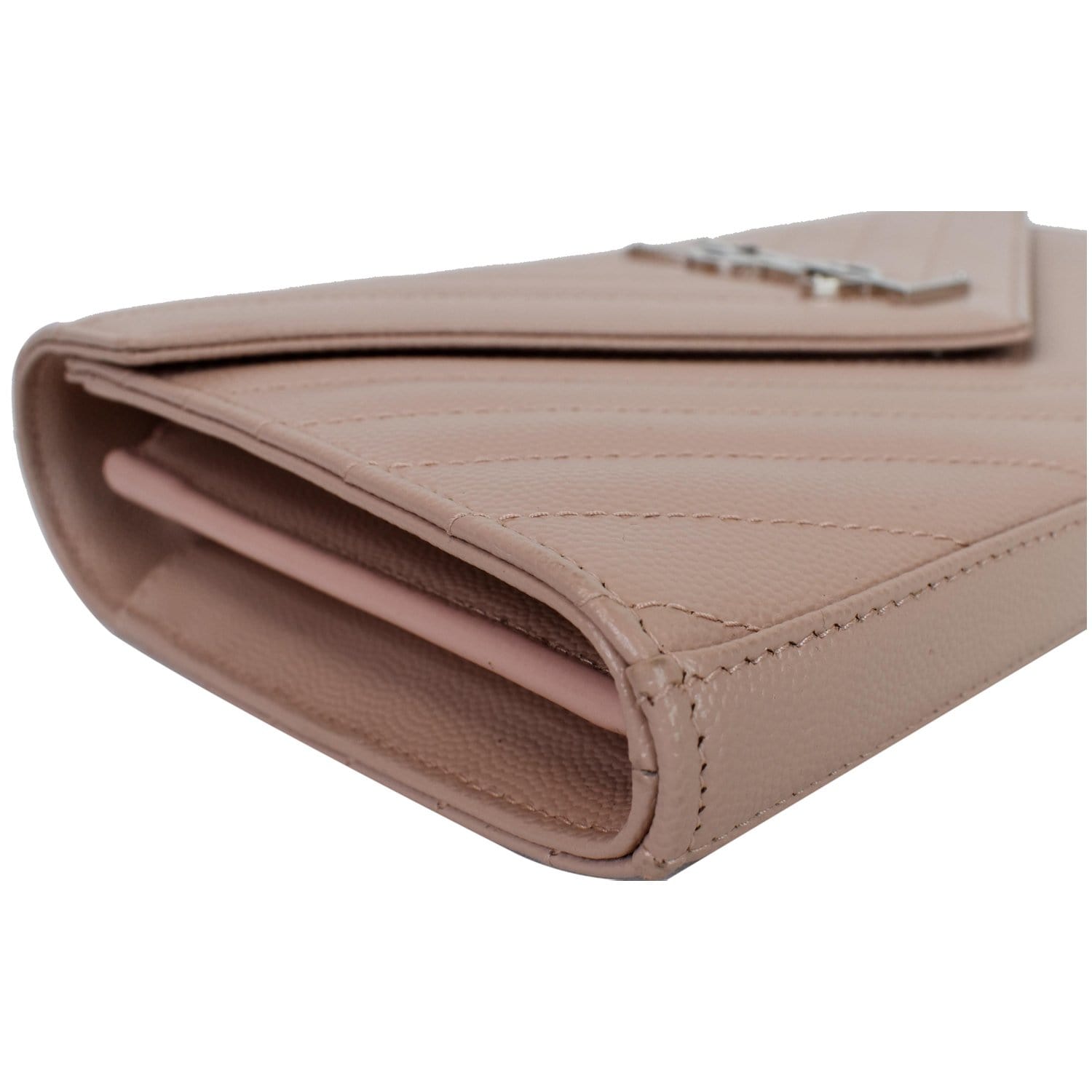 Saint Laurent Large Monogram Saint Laurent Flap Wallet  Pink leather wallet,  Real leather wallet, Pink duffle bag