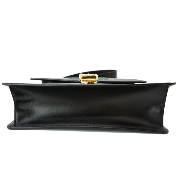 GUCCI Sylvie Small Leather Shoulder Bag Black 421882