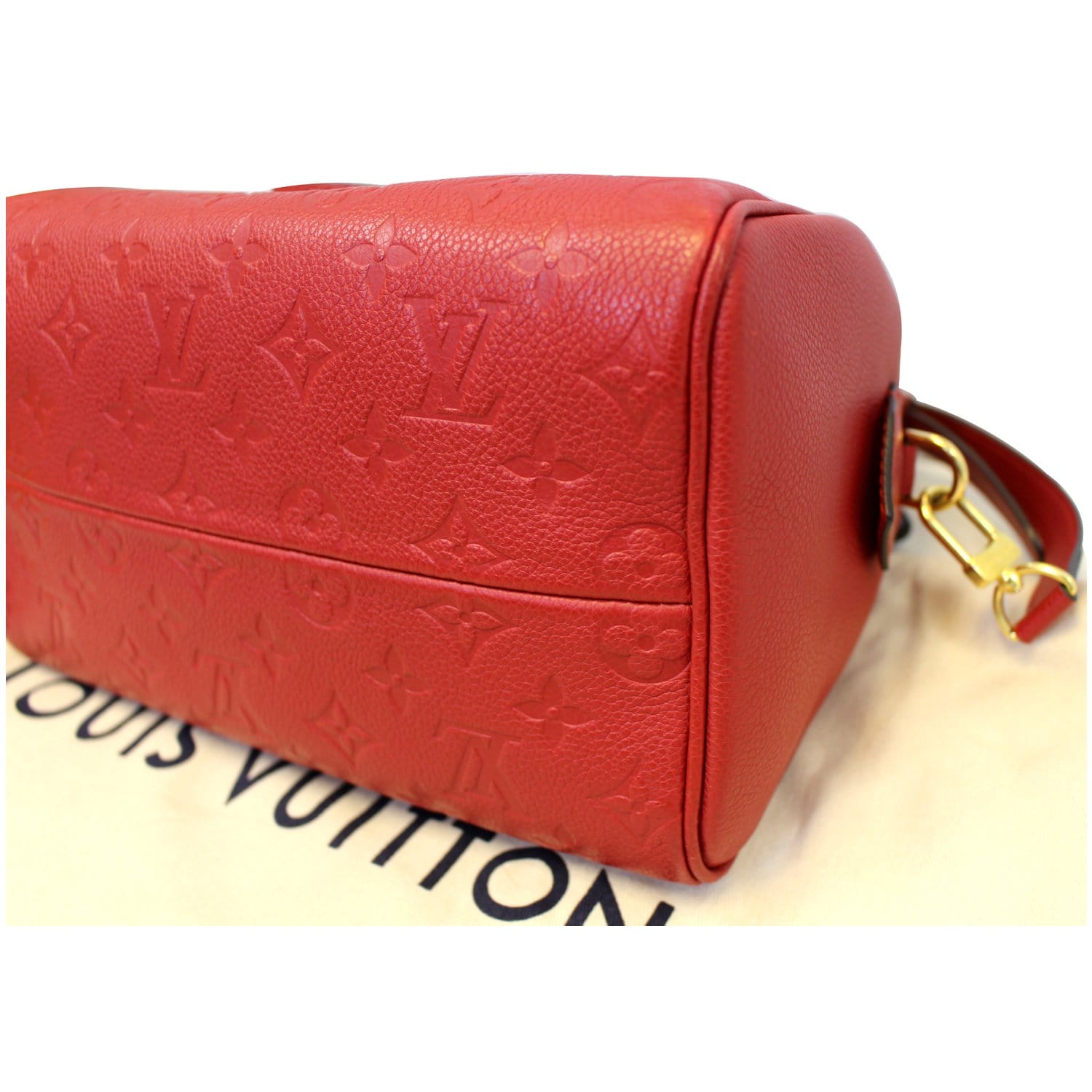 Louis Vuitton // Navy & Red Leather Speedy Bandoulière 25 Shoulder