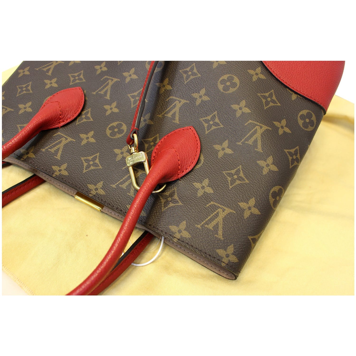 LV Red combination with Louis Vuitton Flandrin Handbag
