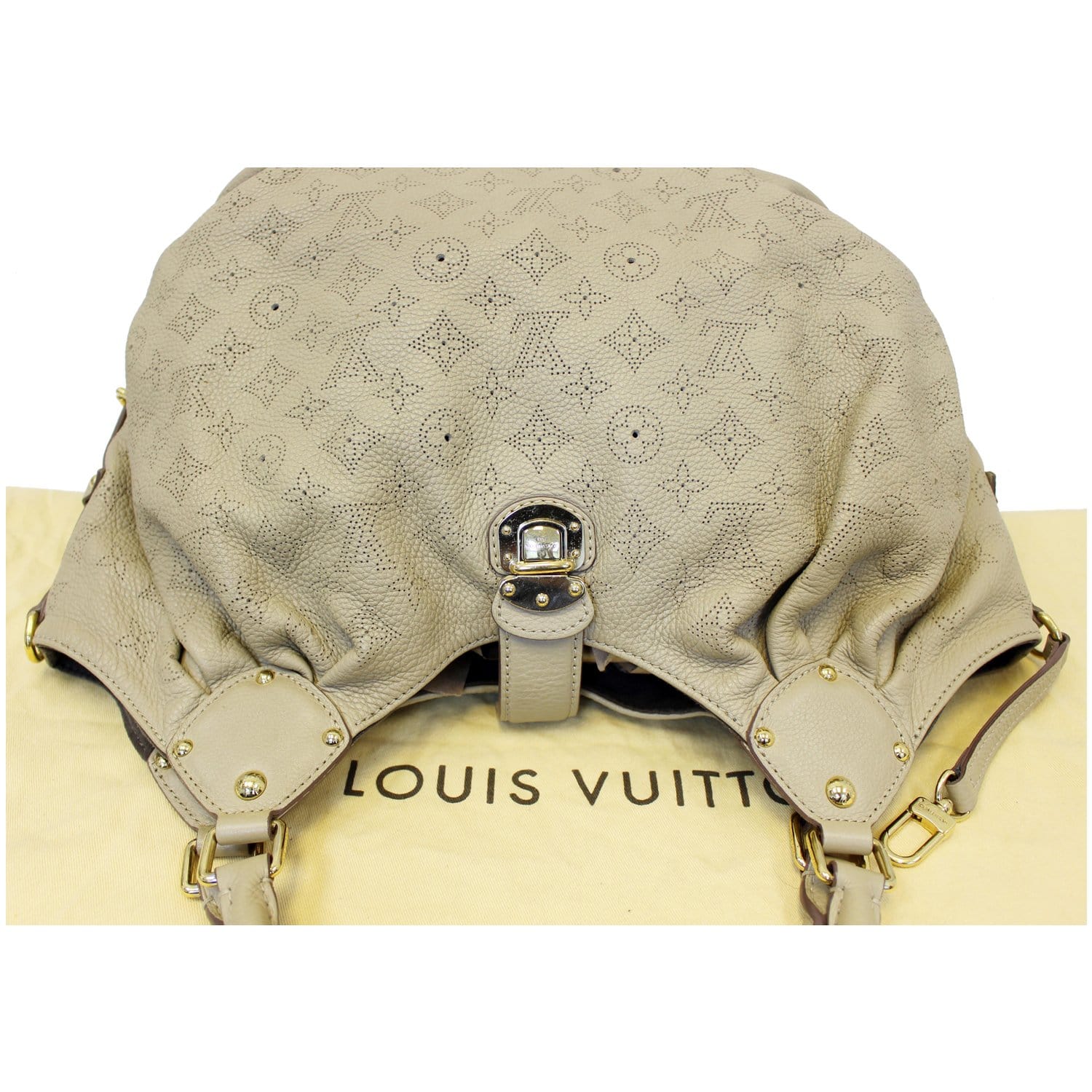 LOUIS VUITTON MAHINA L in Lagon Leather Monogram Hobo Shoulder Bag