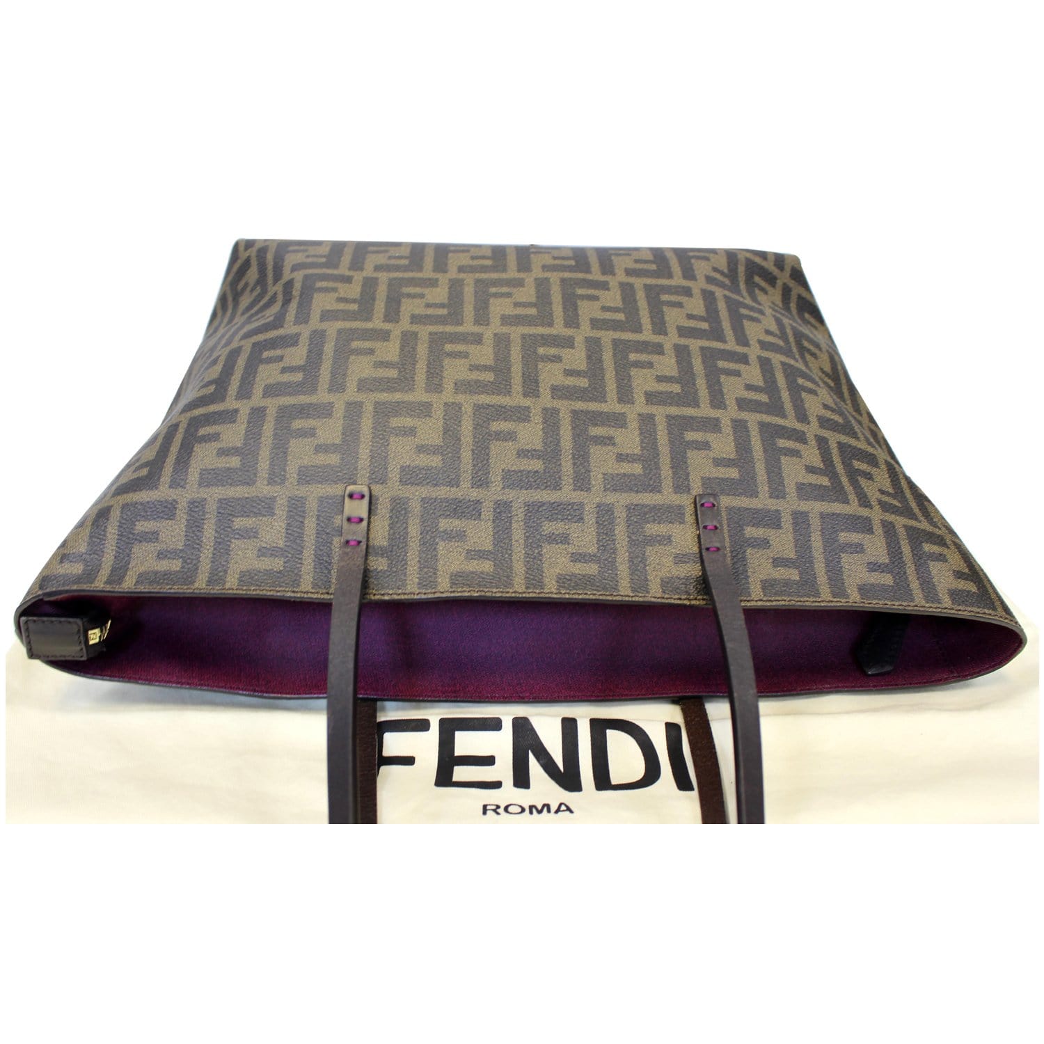 Fendi Zucca Print Neverful Tote Shoulder Bag - Leather/ Canvas