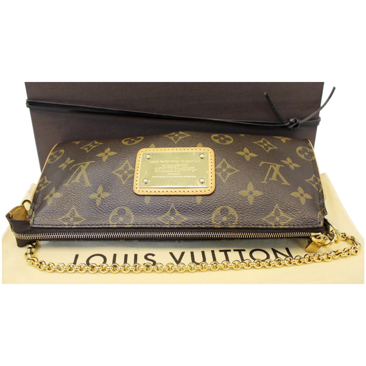 Louis Vuitton Sophie (Eva) Clutch in Damier Ebene Brown Cloth ref.155357 -  Joli Closet