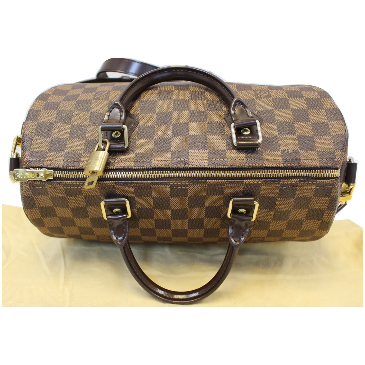 Speedy bandoulière leather handbag Louis Vuitton Brown in Leather - 38050607