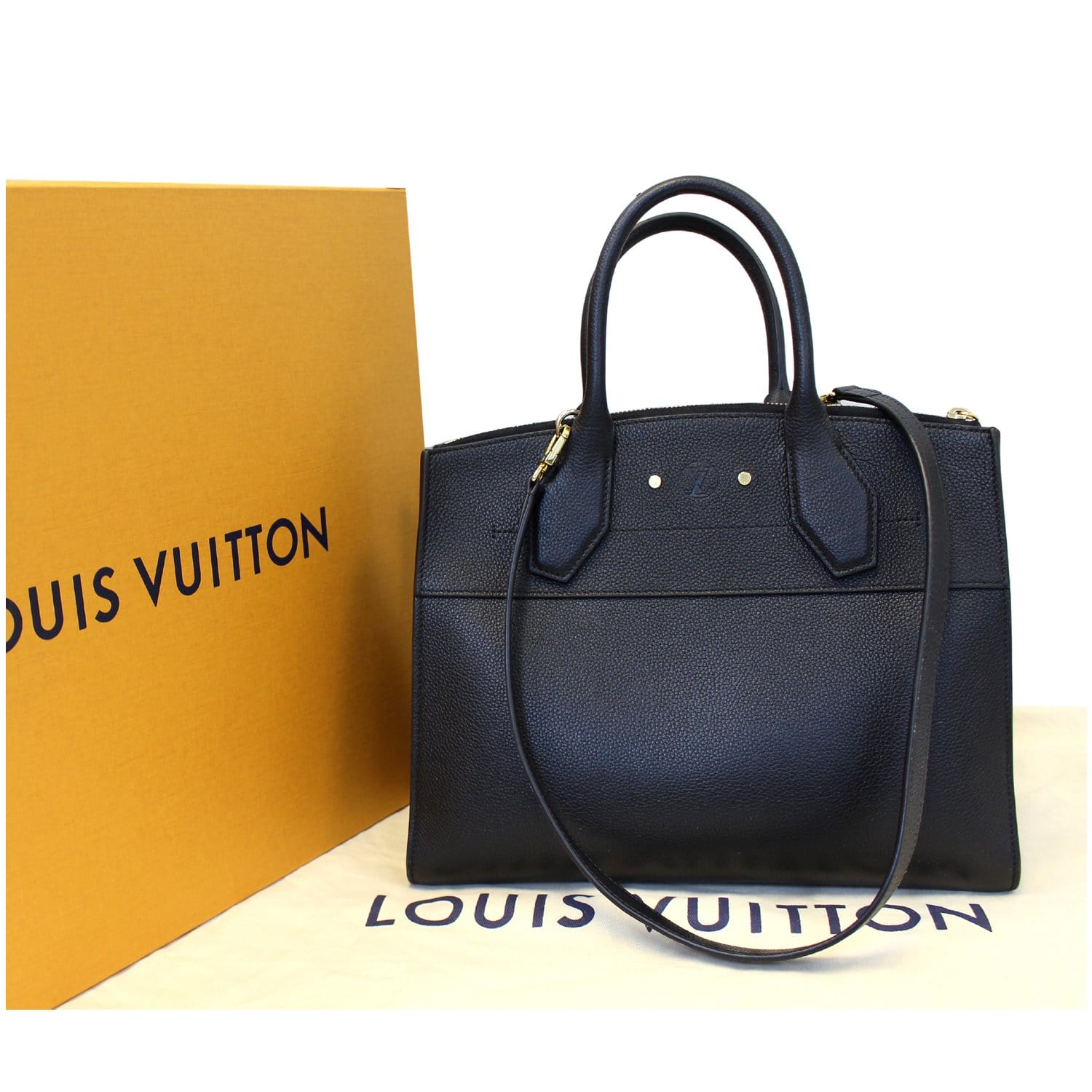 Louis Vuitton Brown City Steamer Mm Womens Black Beige Leather ref