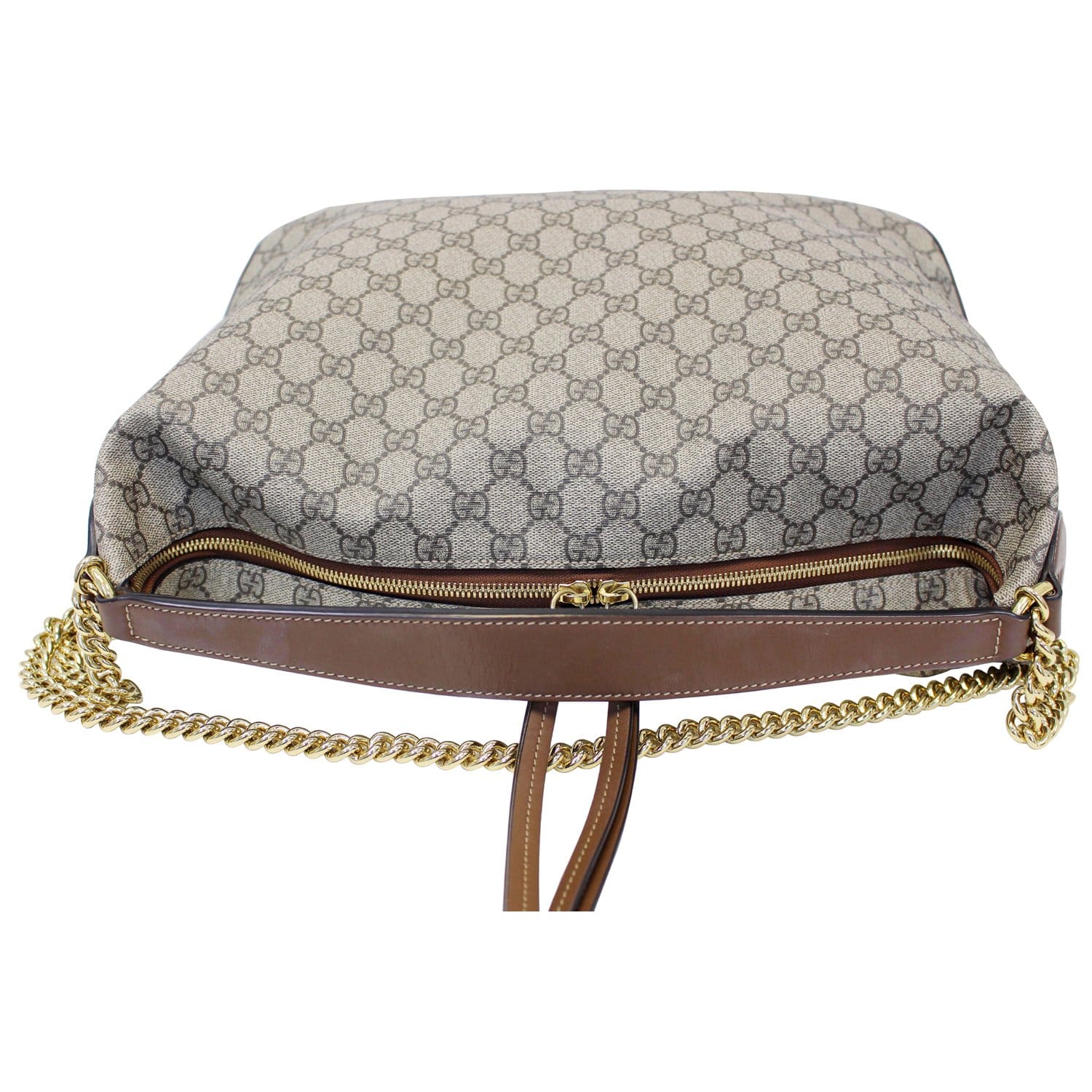 Brown Gucci GG Supreme Oval Clutch Bag, Gucci Soft Furnishings for Women