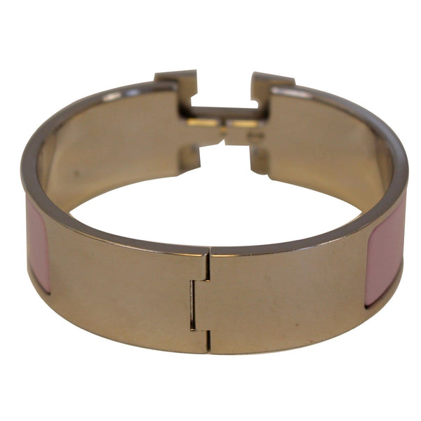 Hermes Clic Clac Bracelet | Enamel Bracelet - Pink and Gold