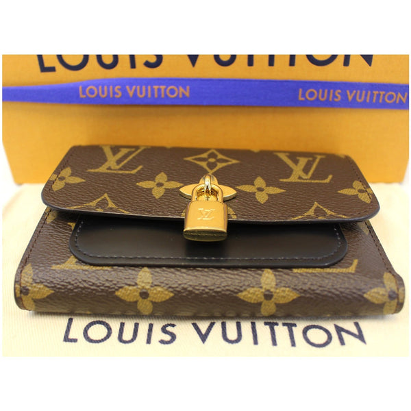 LOUIS VUITTON Flower Lock Monogram Canvas Wallet Black-US