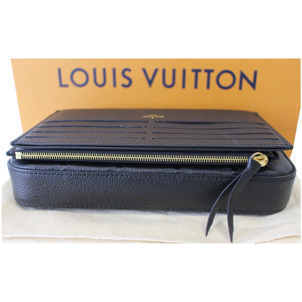 LOUIS VUITTON Pochette Felicie Empreinte Leather Crossbody Bag Black