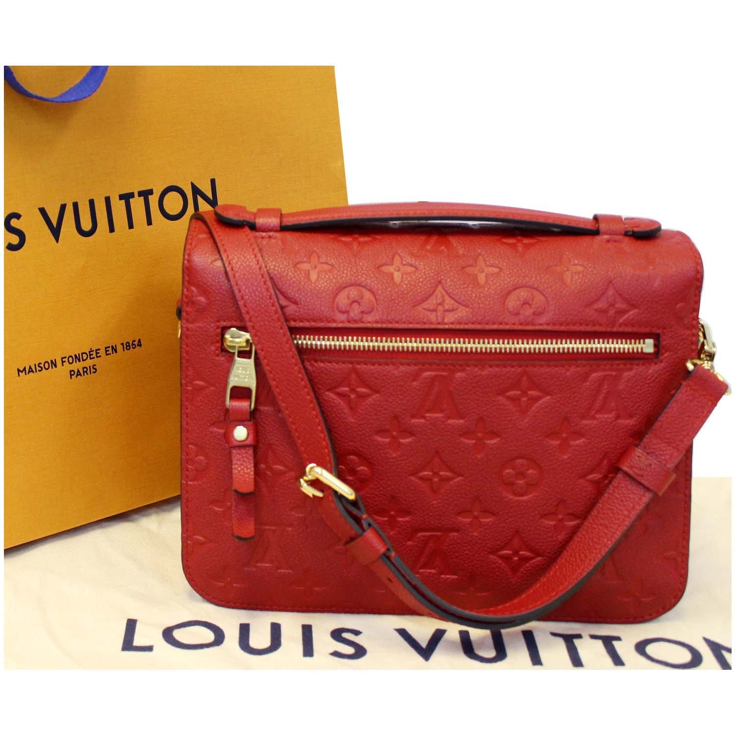 Louis Vuitton, Bags, Louis Vuitton Pochette Metis Empreinte Red Leather  Bag