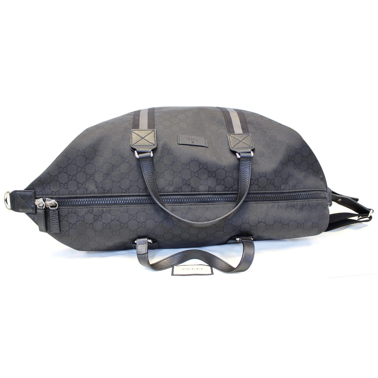 Gucci GG Web Nylon Monogram XL Duffle Bag Black 449180