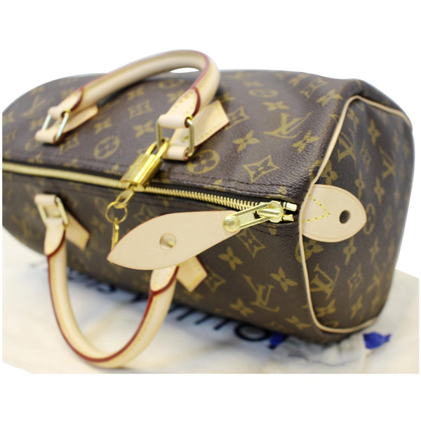 LOUIS VUITTON Speedy 30 Monogram Canvas Satchel Handbag Brown-US