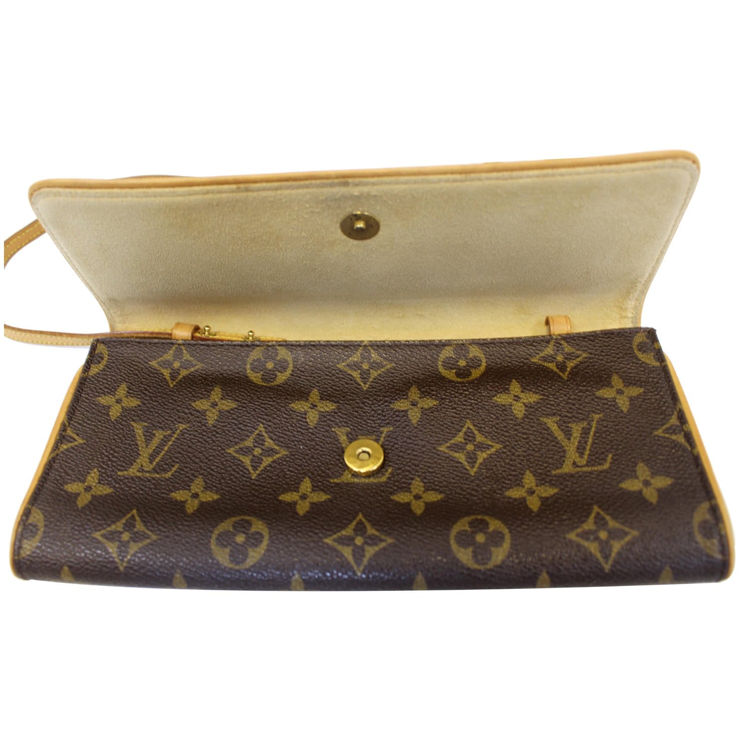 Louis Vuitton Pochette Twin PM Clutch Shoulder Bag 2WAY Monogram Brown  M51854