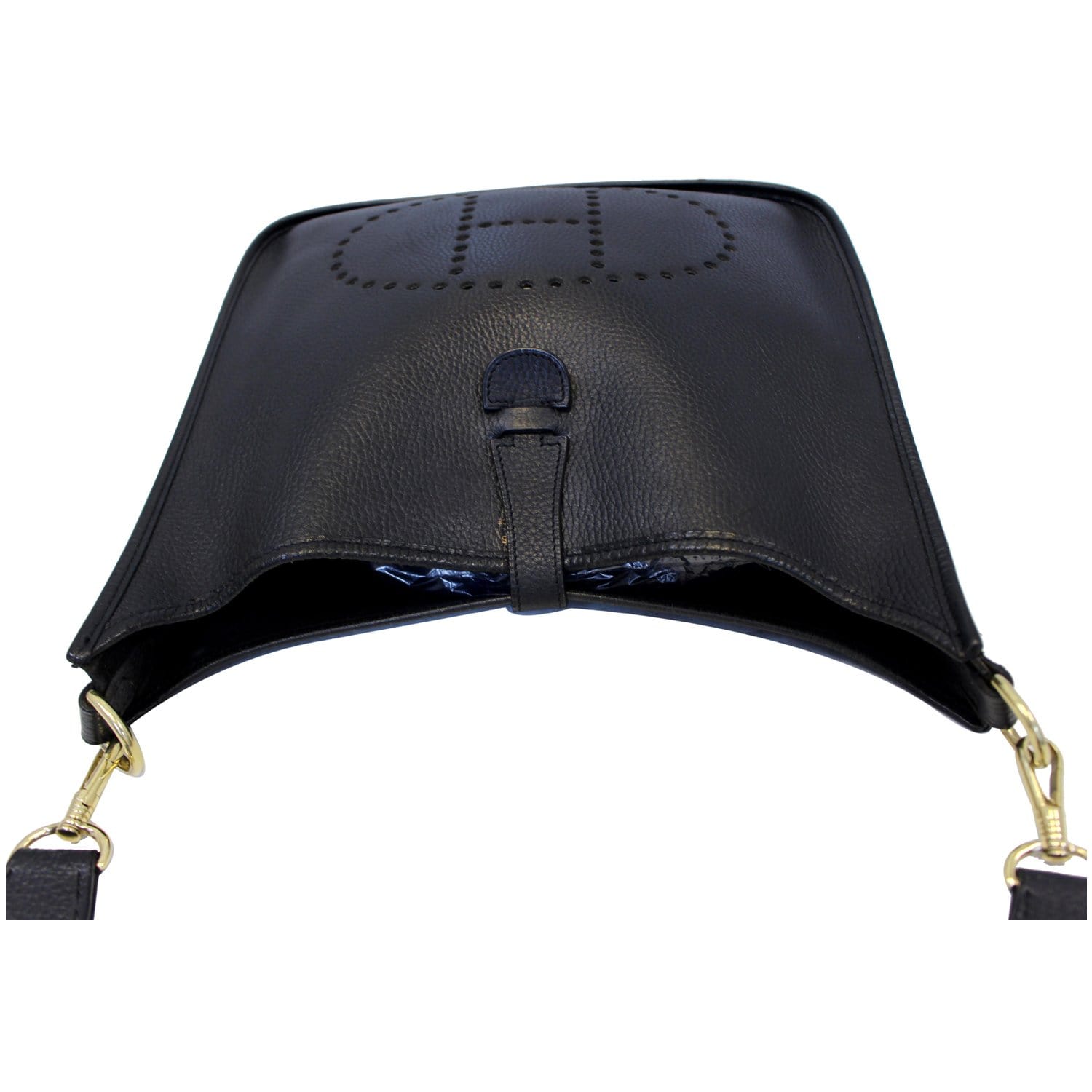 Hermes Trim 31cm Black Taurillon Clemence Leather Shoulder Bag