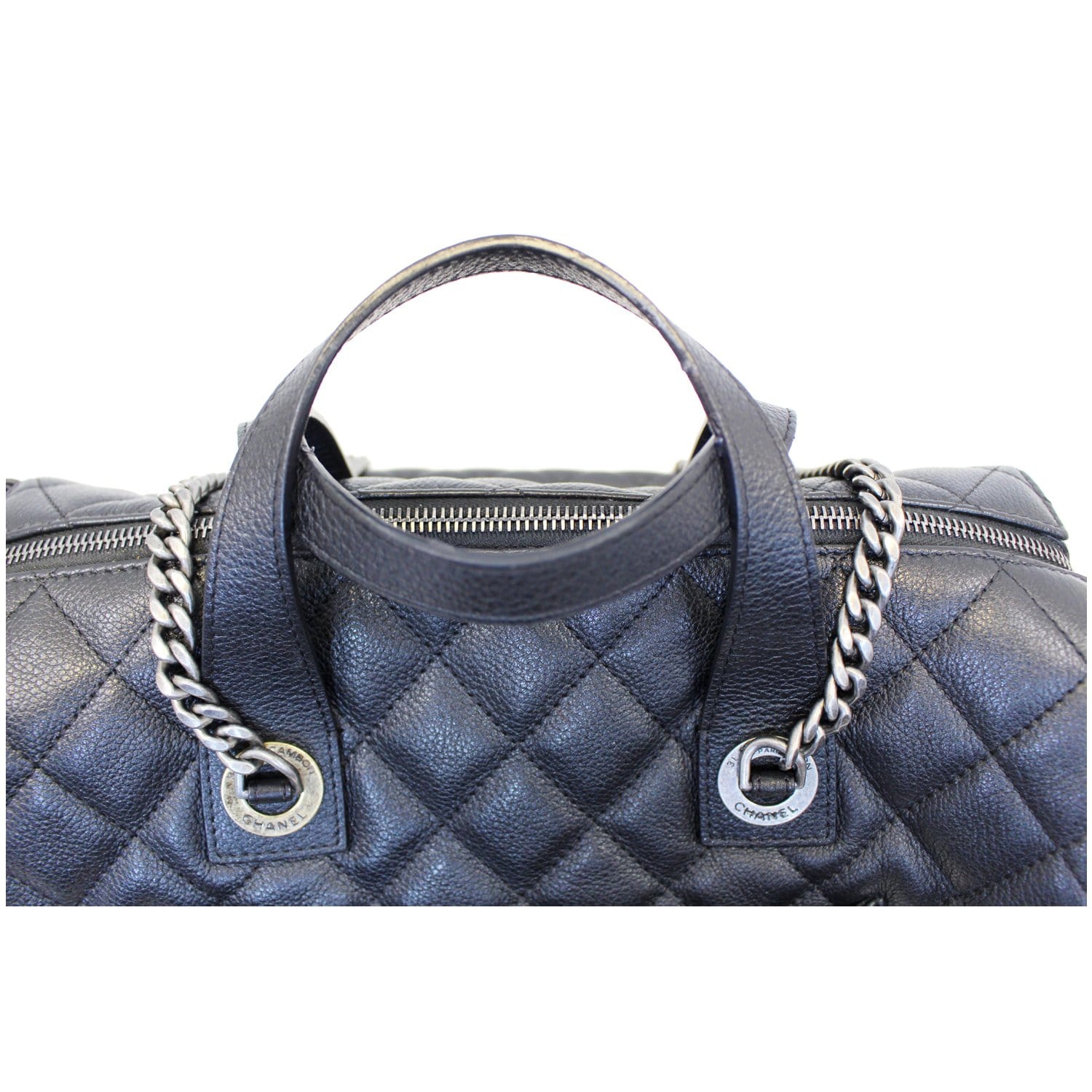 Chanel bowling Blue Leather ref.124029 - Joli Closet