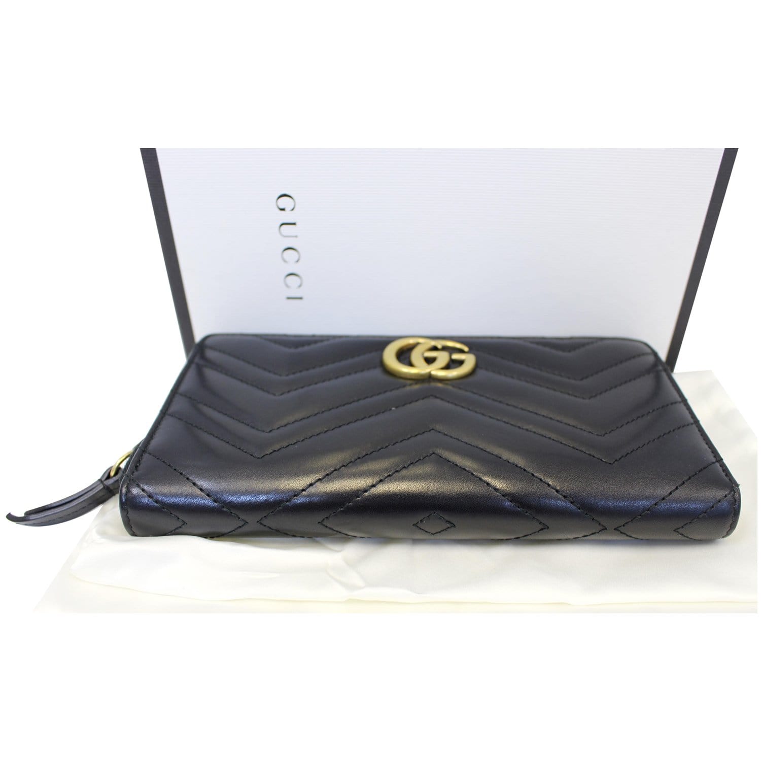 Gucci GG Marmont Zip-Around Calfskin Wallet