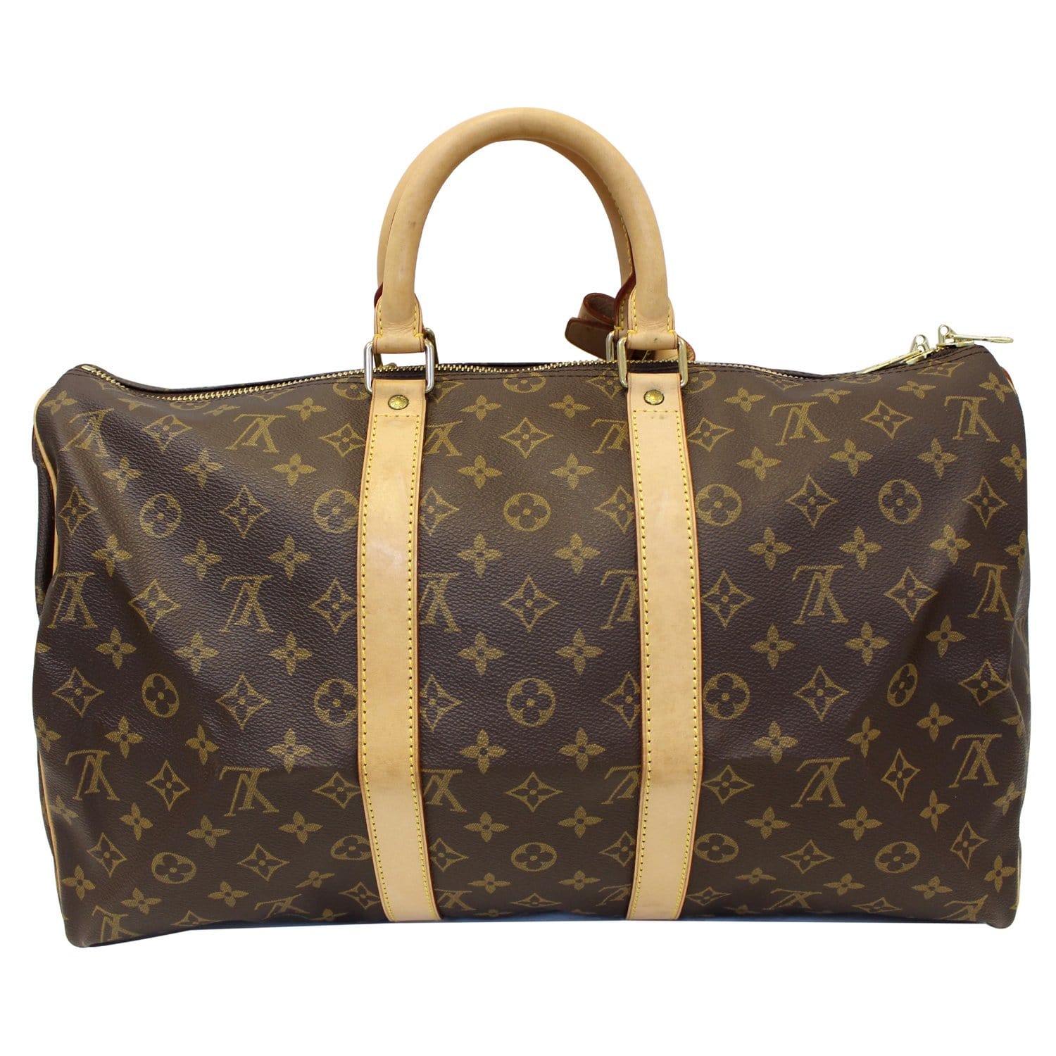 Louis Vuitton Keepall Duffle Bag in Brown and Tan Monogram Coated
