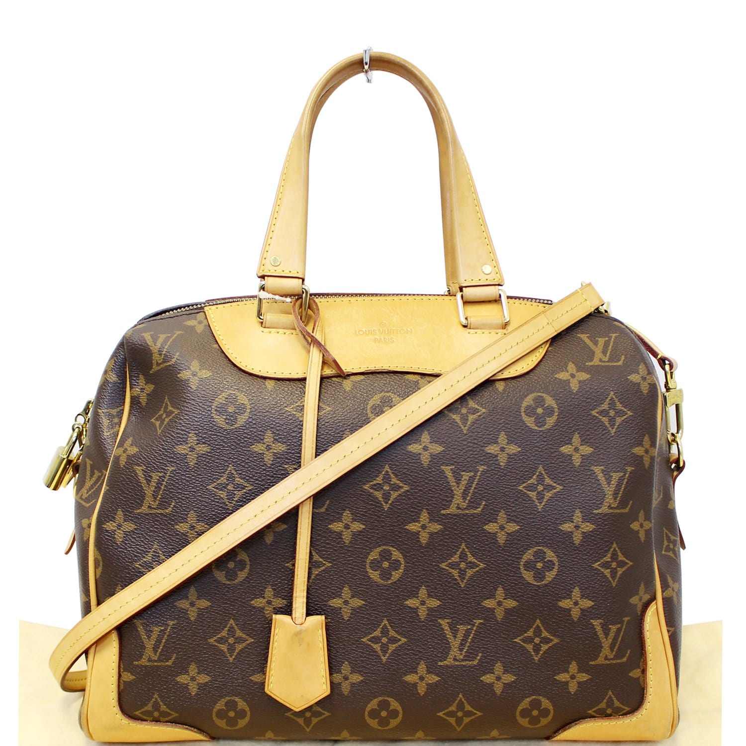 LOUIS VUITTON Louis Vuitton Retiro Handbag M50058 Monogram Canvas Leather  Brown Black Gold Hardware 2WAY Shoulder Bag Boston