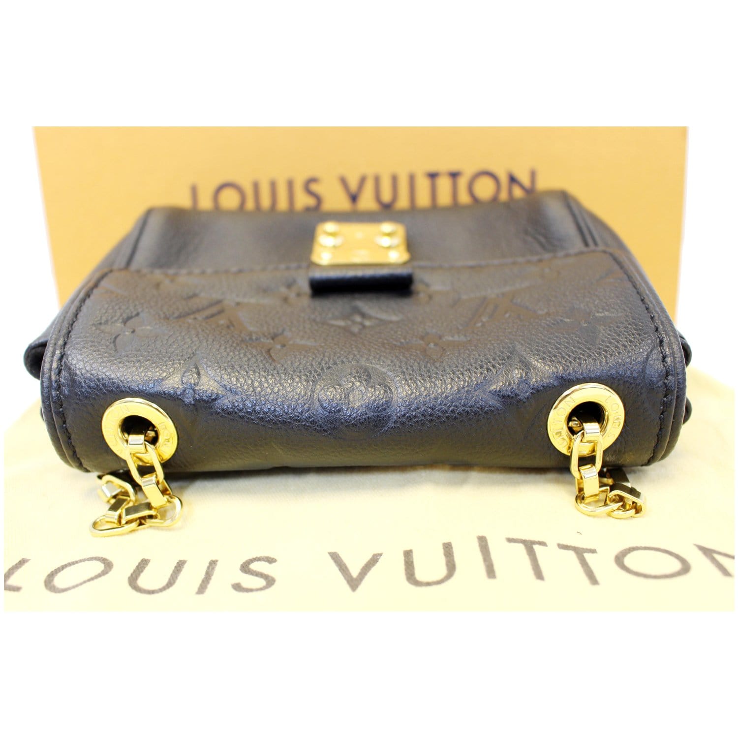Louis Vuitton Saint Germain BB Black Empreinte Gold Chain