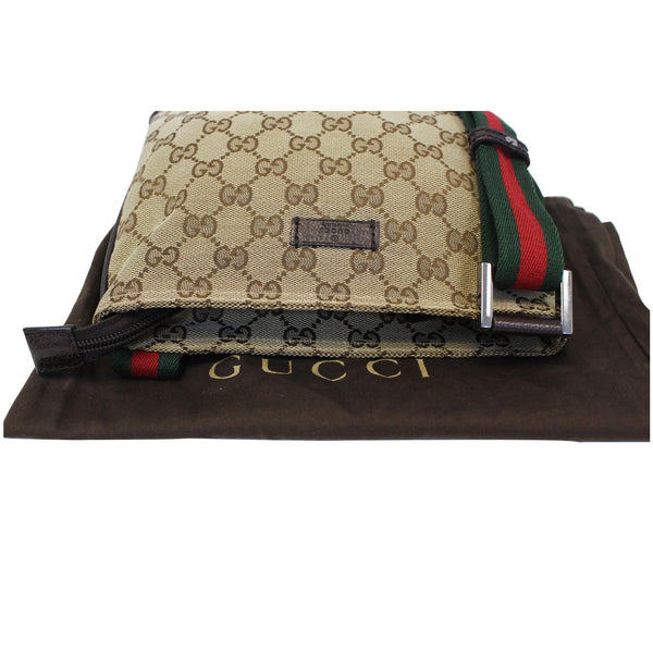 GUCCI GG Monogram Canvas Web Small Messenger Bag Beige 146309