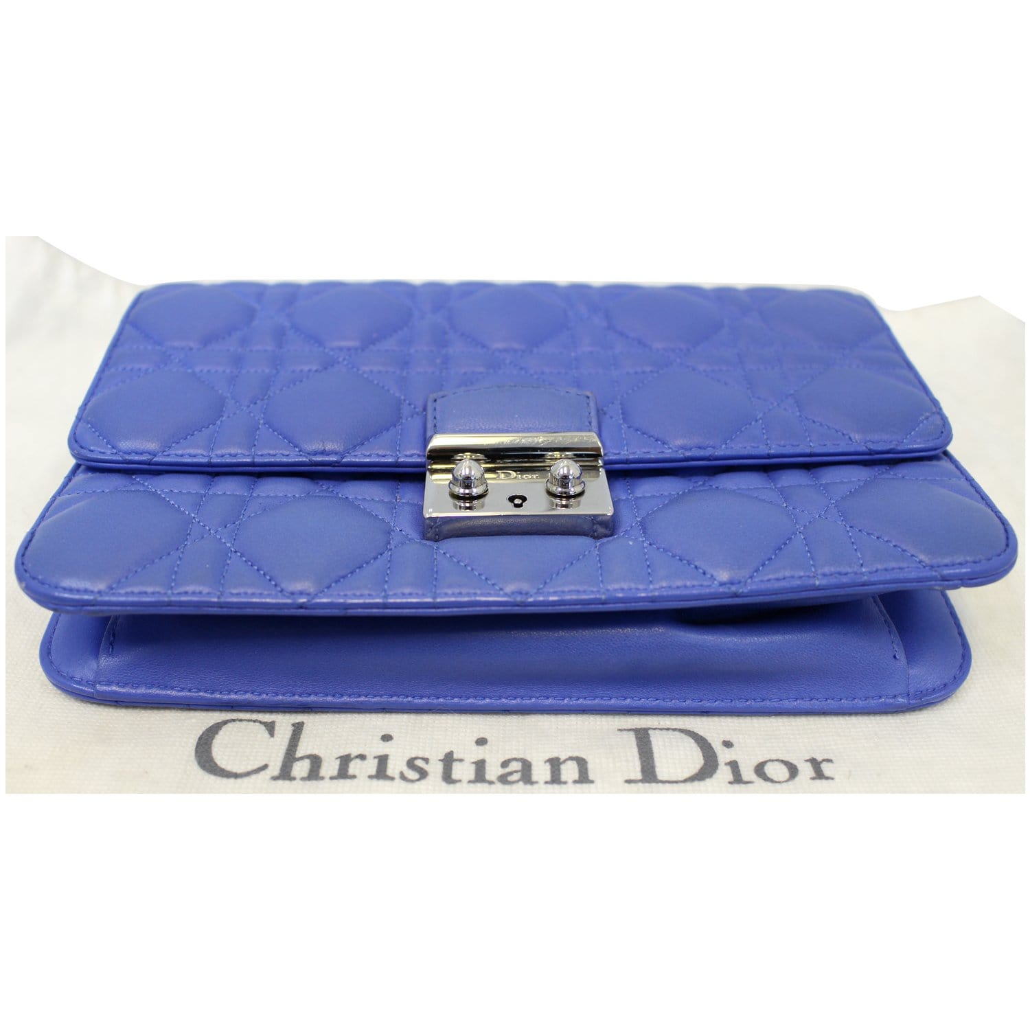CHRISTIAN DIOR Calfskin Crossbody Bag Navy Blue 1143251