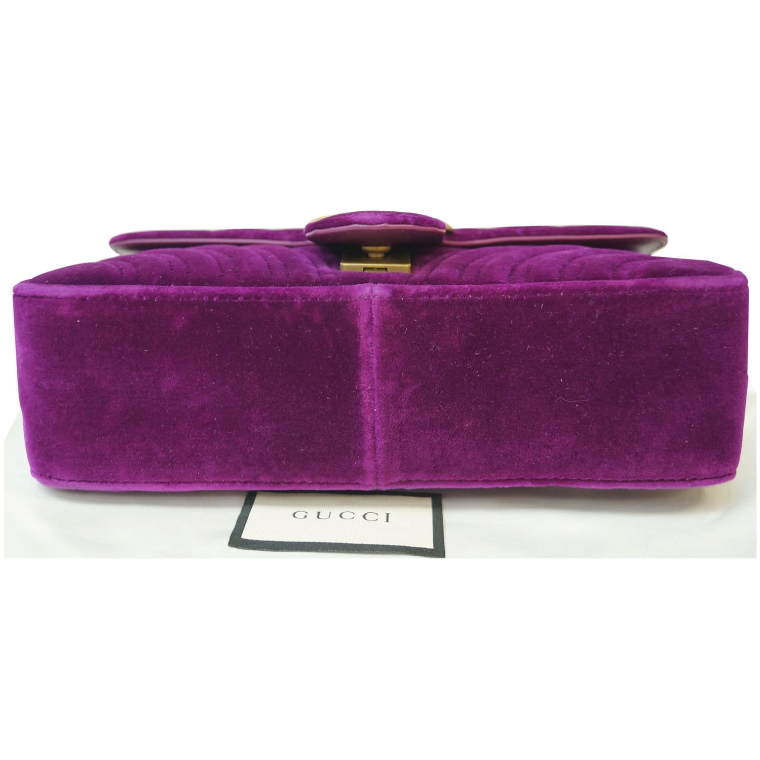 Preloved Gucci Purple Velvet Embellished GG Mini Marmont Bag 446744001998 061223 Off