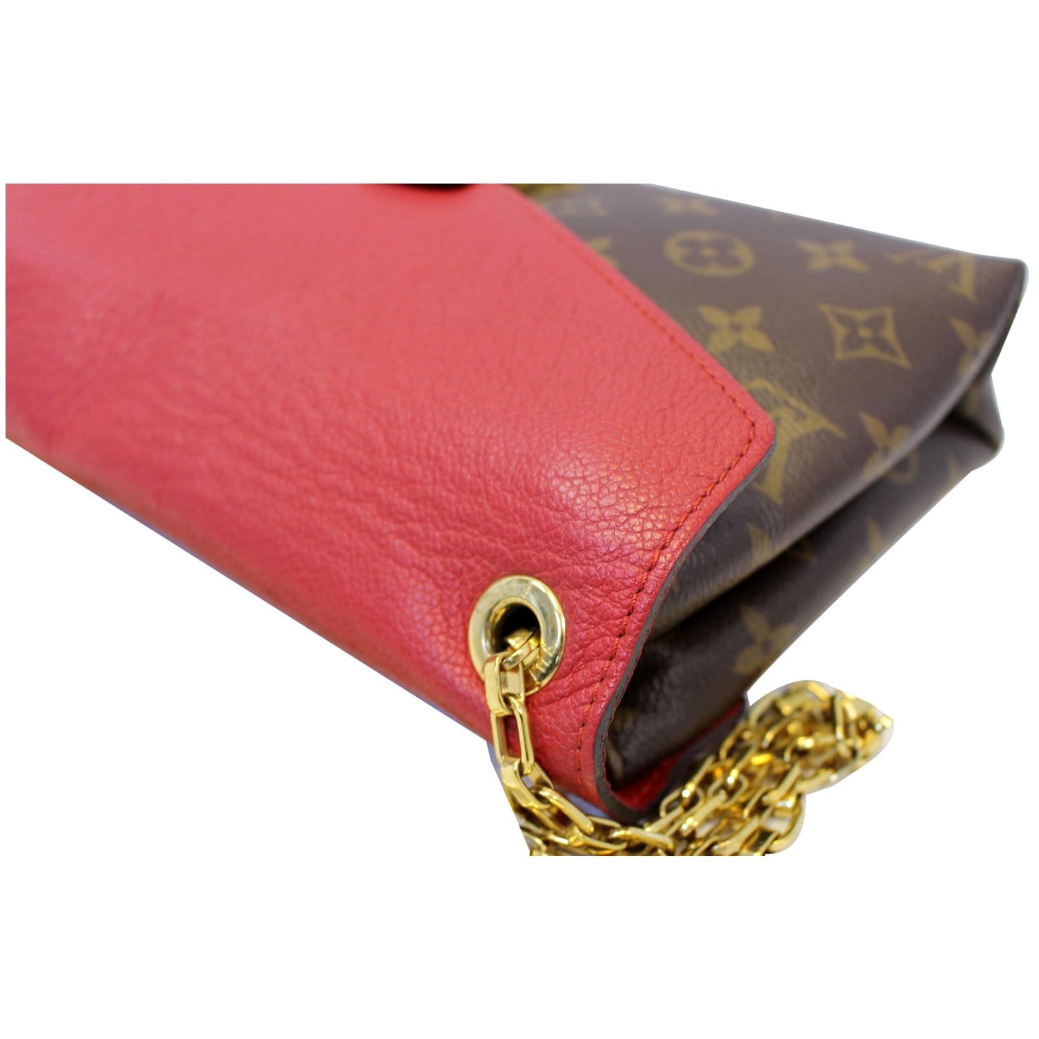 Louis Vuitton Monogram Canvas Pallas NM CompactWallet Red Flap Brown Cloth  ref.966112 - Joli Closet