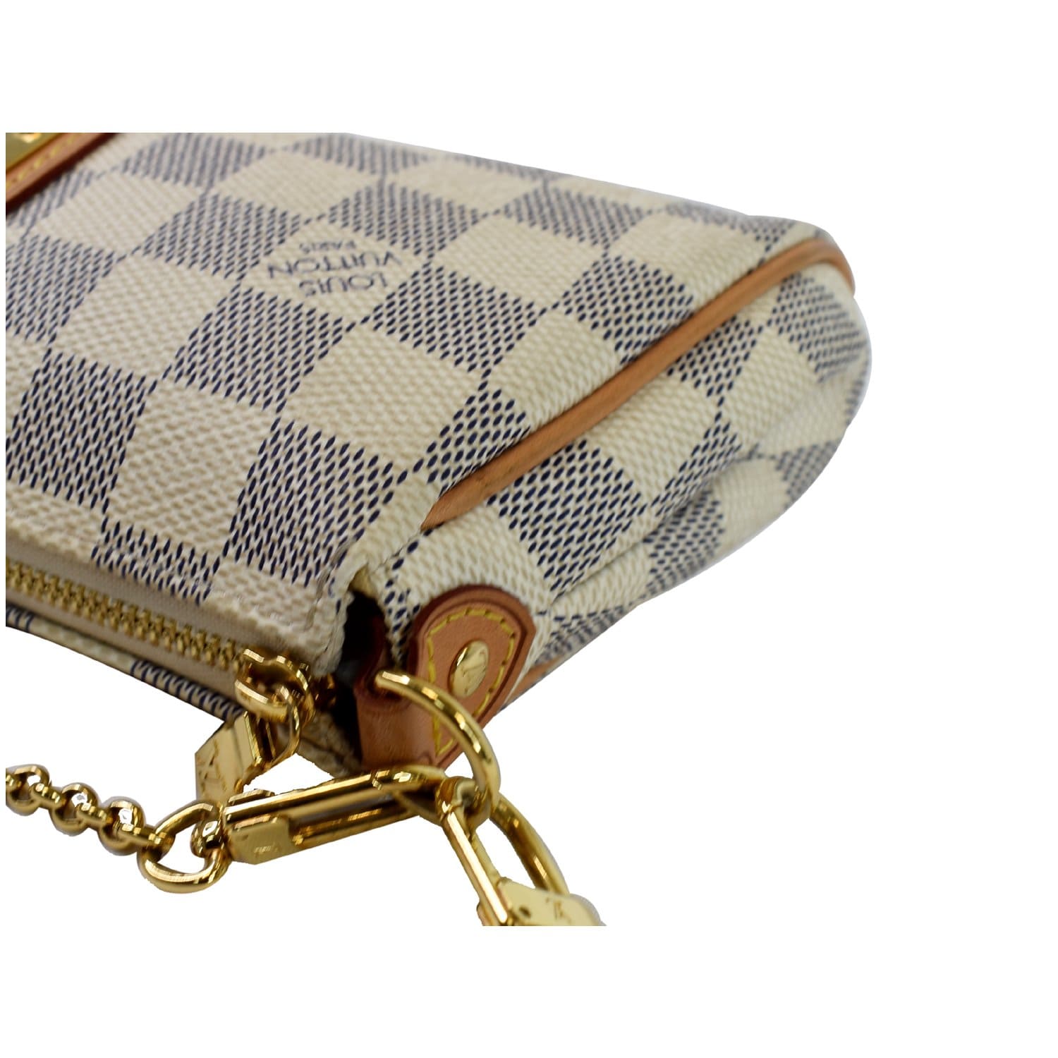 Louis Vuitton Pochette Eva 2way 870642 White Damier Azur Canvas Cross Body  Bag For Sale at 1stDibs