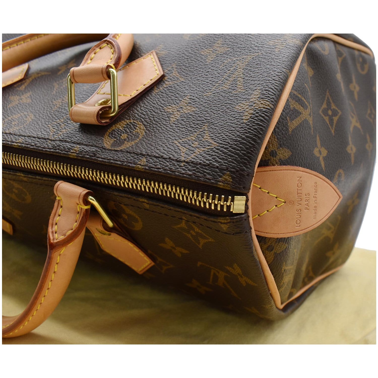 Louis Vuitton Monogram Speedy 30 Leather Fabric Brown Handbag 532
