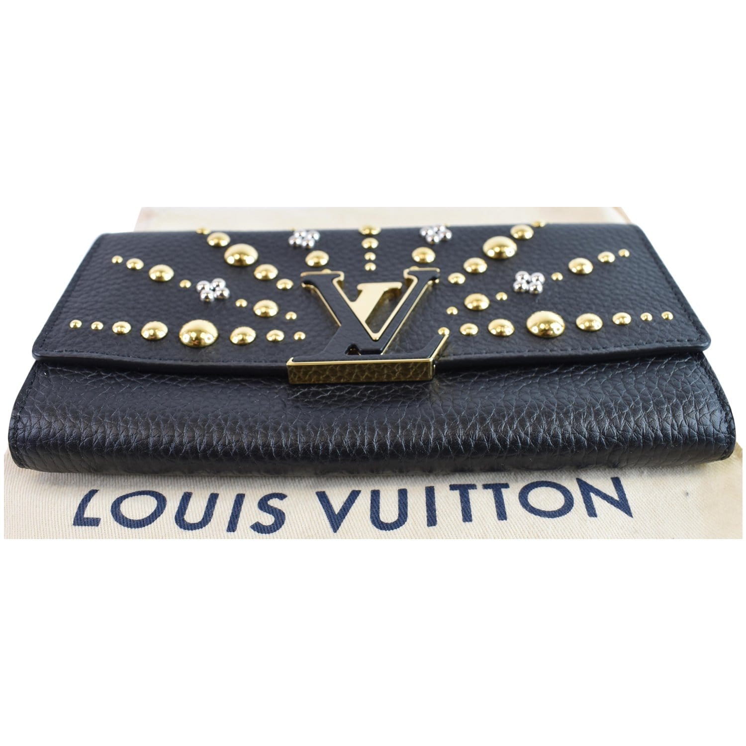 Louis Vuitton Black Taurillon Leather Maxi Capucines Wallet Louis
