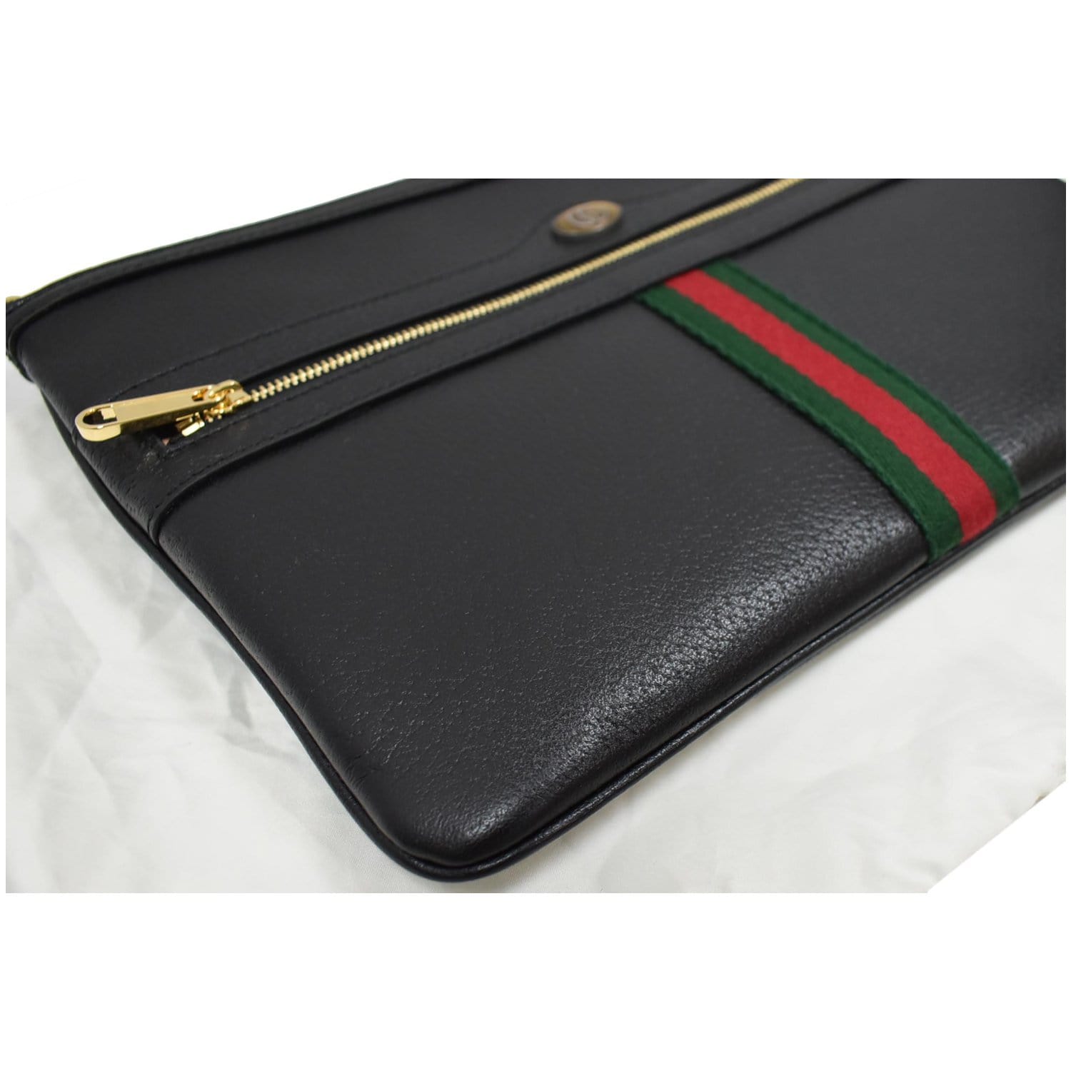 Gucci, Bags, New Gucci Calfskin Large Ophidia Pouch Clutch Black